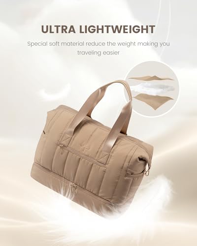LOVEVOOK Travel Duffle Bag for Women with Shoe Compartment, 42L Carry On Overnight Bag V703
