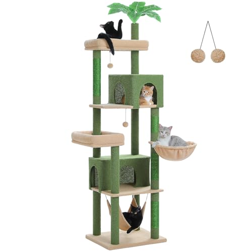 45-Inch Cat Tree with 2 Condos, Scratching Posts and Hammock F616