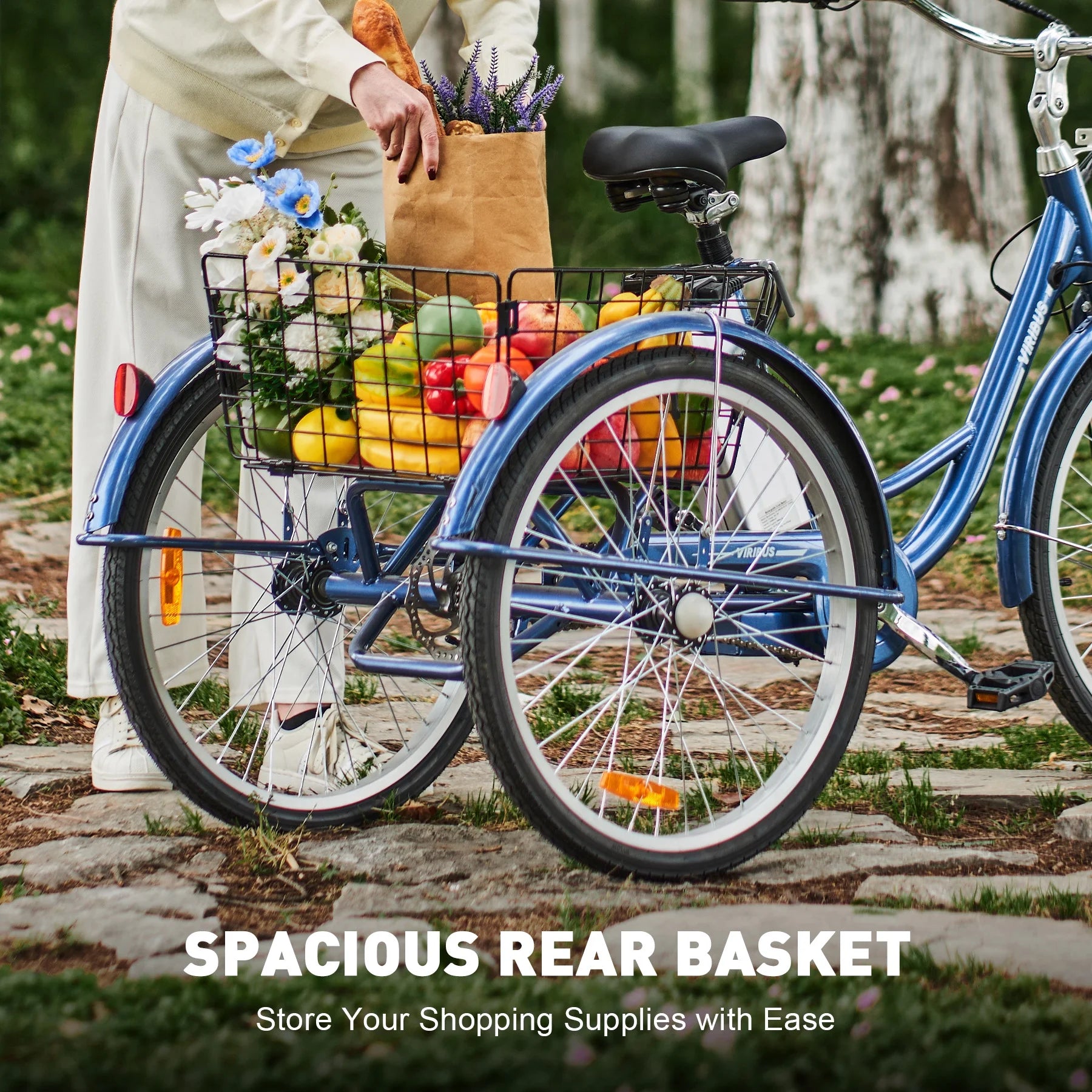 VIRIBUS 24 Inch Adult Electric Tricycle 350W Navy G26429