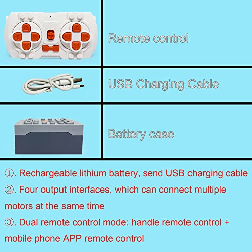 Speed Power Functions Motor Accessories for Lego 42096 Technic Porsche 911 RSR, APP 4 Control Modes, 3 Motor T8358