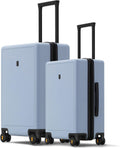 LEVEL8 Elegance PC Matte Hardshell Luggage Set, 20" Carry-On and 24" Checked Medium Luggage - Light Blue
