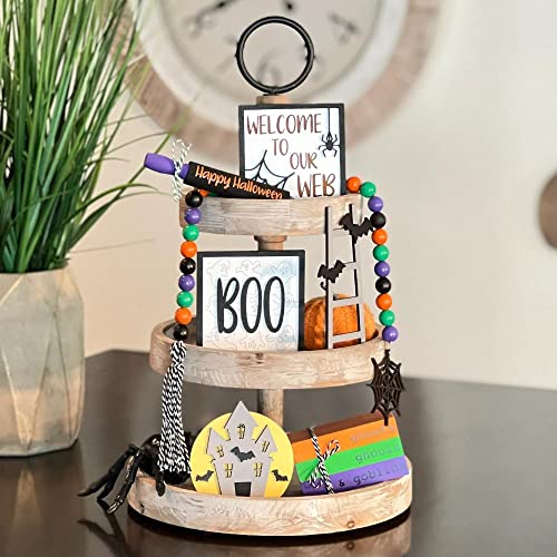 Halloween Themed Tiered Tray Decor Set, 7 Pcs I182135