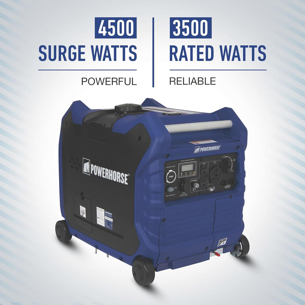 Powerhorse Inverter Generator 4500 Surge Watts Electric Start LC4500i W278