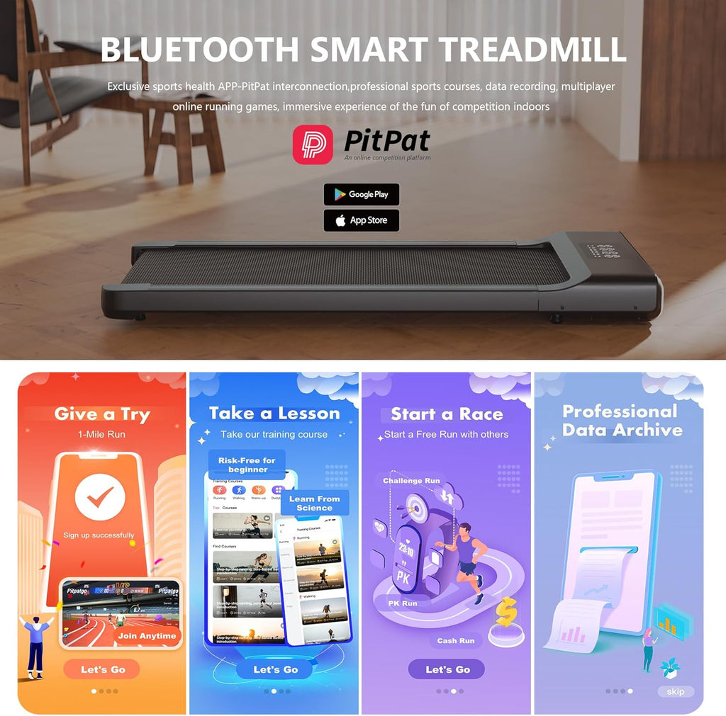 Walking Pad 2 in 1 Treadmill with LED Display and Remote Control F2334