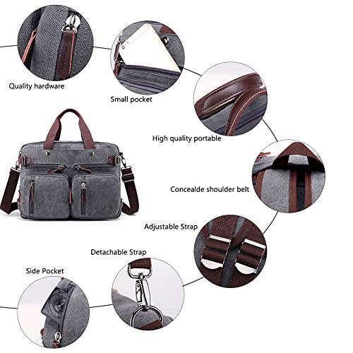 Vintage Canvas Laptop Messenger Bag for Men Fits 15.6 Inch T279