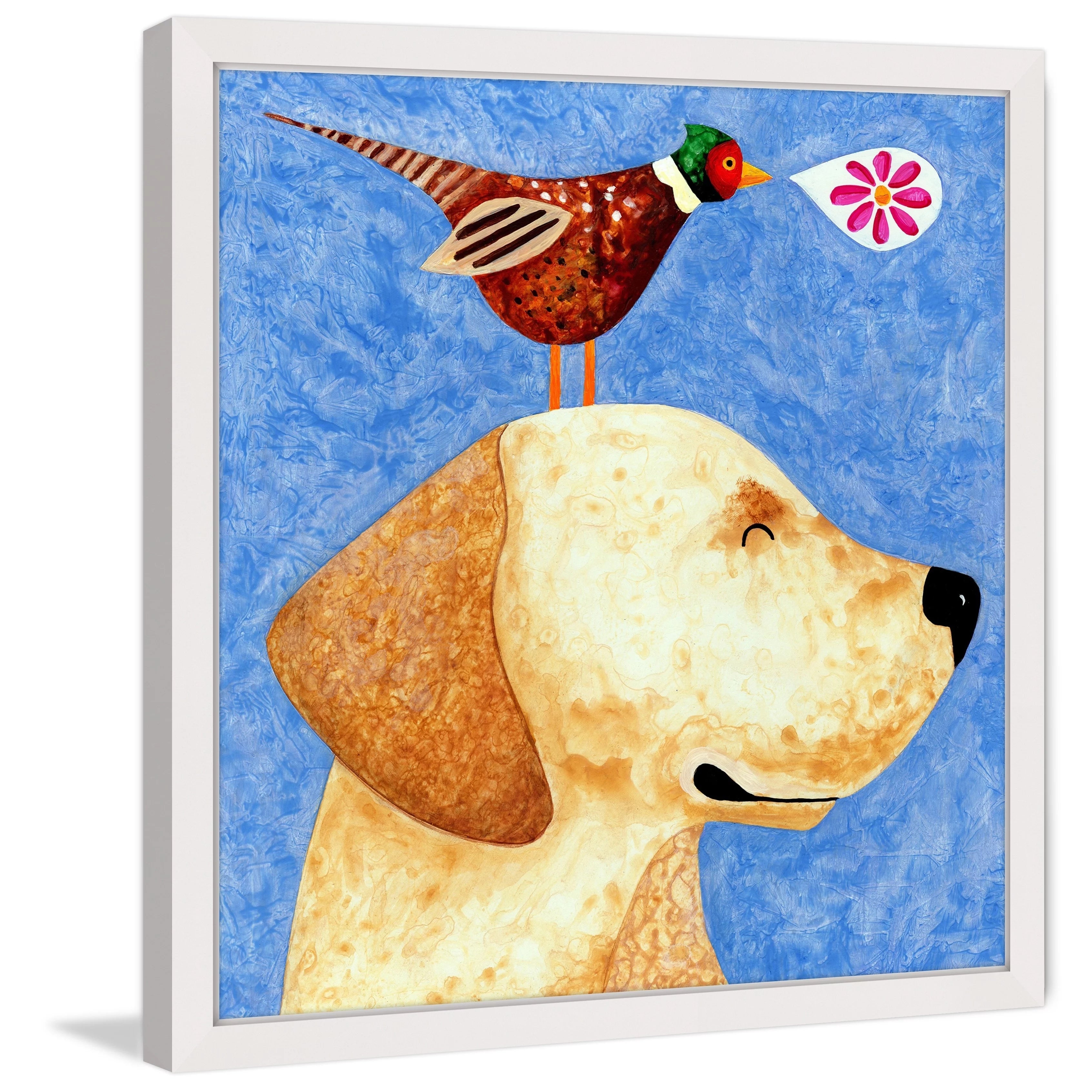 Marmont Hill Pheasant Meeting You Framed Painting Print by Janet Nelson S98045