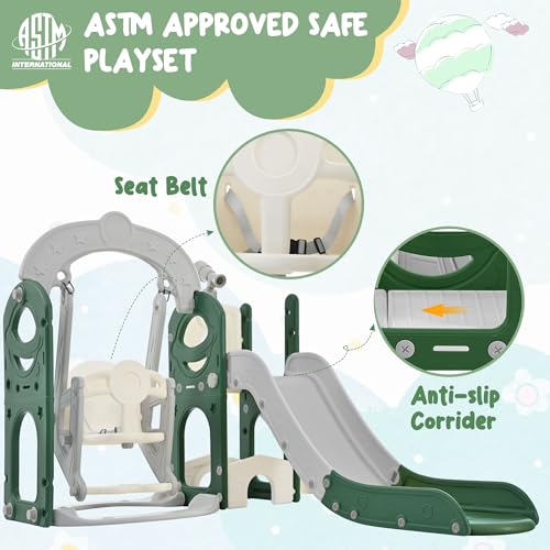 Toddler Slide with Swing Playset, Indoor Outdoor Climbing Toys for Ages 1-3 P1291
