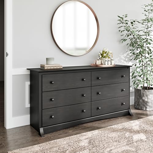 Prepac Rustic Ridge Farmhouse 6-Drawer Double Dresser, Brown X6434