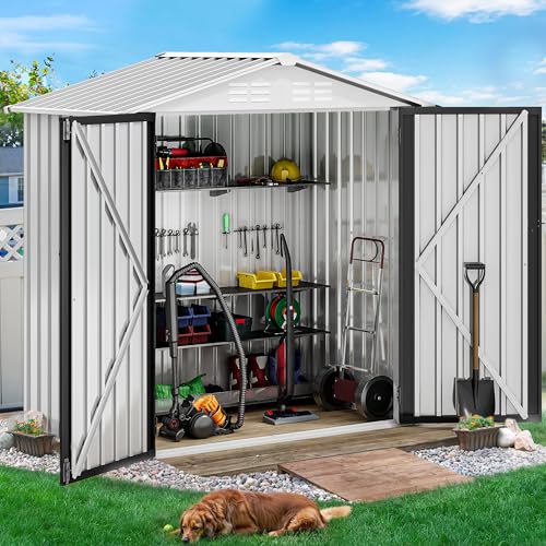 DWVO 6x4ft Metal Storage Shed for Outdoors, Dark Gray T6985