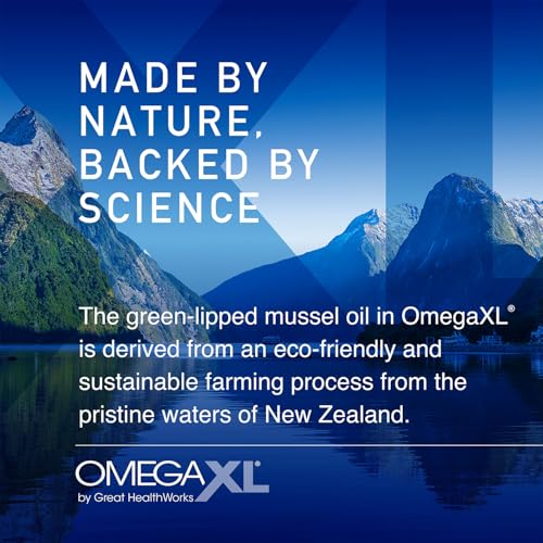 OmegaXL Joint Support Supplement, Green Lipped Mussel Oil Softgels, 60 Count (2 Pack) B3617