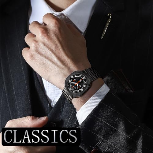 Solid Stainless Steel Band Compatible Samsung Galaxy Watch Ultra 47mm with PC Case V87443