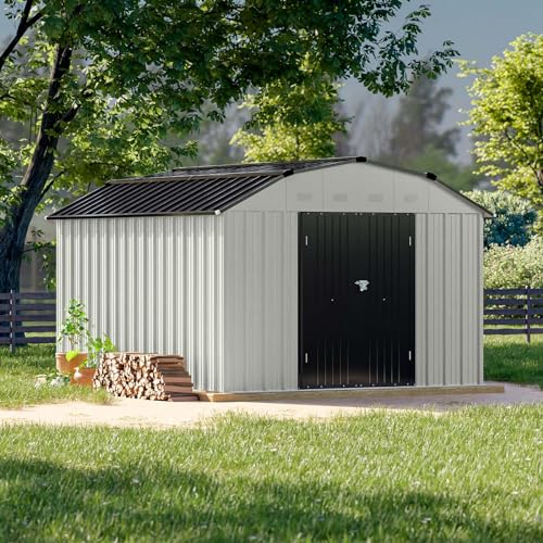 Patiowell 3 x 3 FT Outdoor Storage Shed with Sloping Roof, Grey F27529
