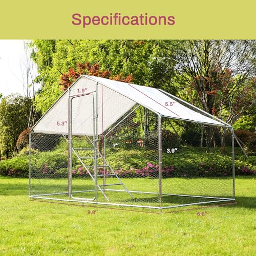 Large Metal Chicken Coop Walk-in with Anti-UV Cover for Outdoor Farm Use Z5246