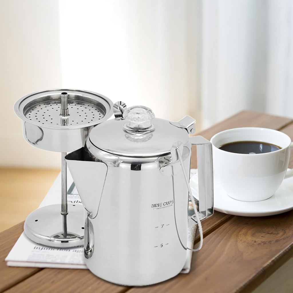 Stainless Steel 9 Cup Percolator Coffee Pot for Camping F8306
