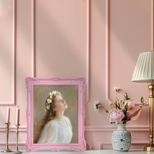 Vintage 8x10 Picture Frame with Glass Front, Antique Retro Photo Frame for Wall or Tabletop, Silver N745