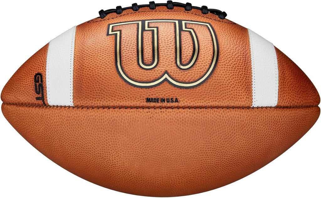 WILSON GST1003 Leather Game Football - Official Size, Tan U504242