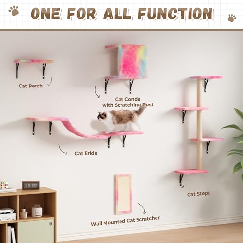 COZIWOW Wall Mounted Cat Shelves and Perches, Set of 5 (Grey) Y44261