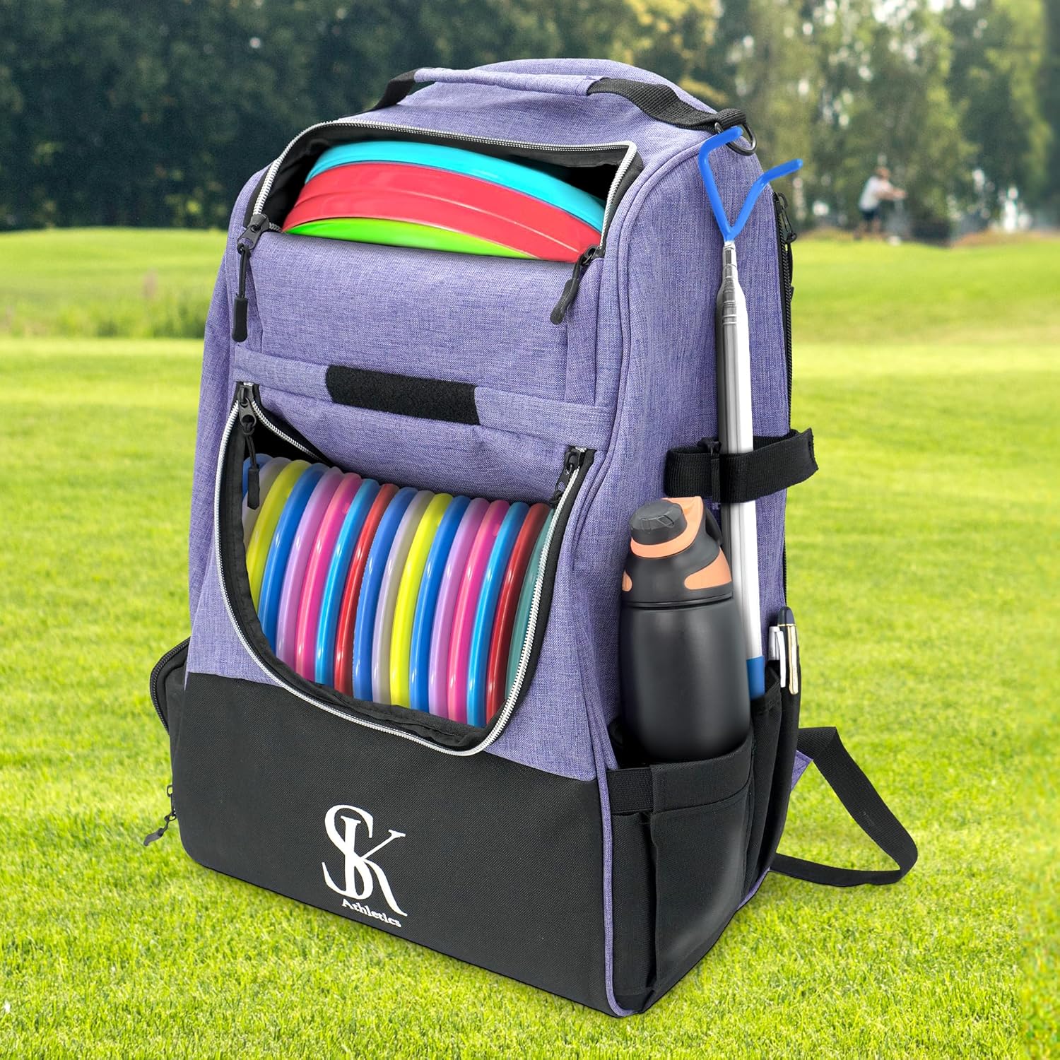 Disc Golf Backpack with Chalk Bag and Ergonomic Straps L754275