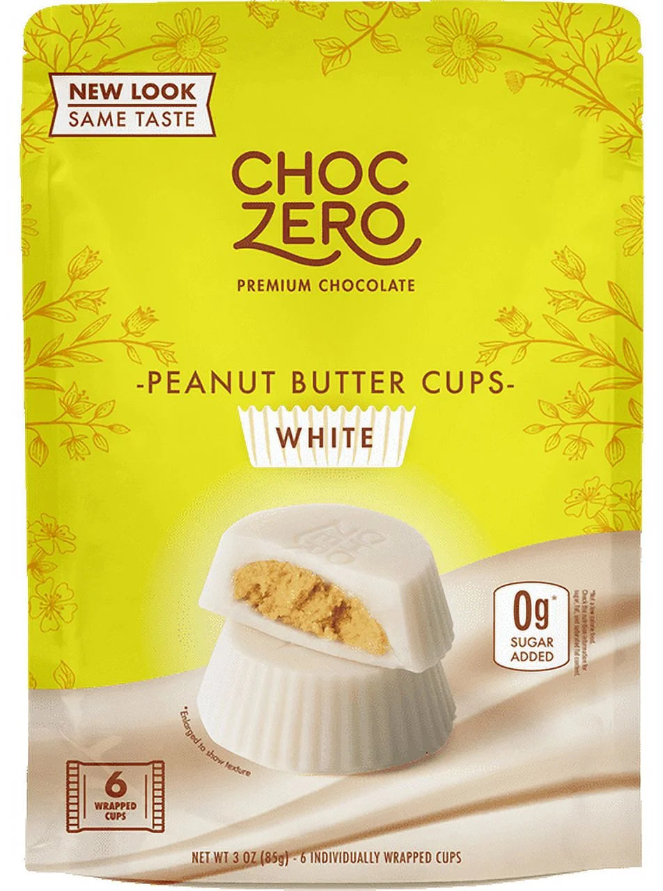 ChocZero, White Chocolate Peanut Butter Cups, 3 oz Pack of 4