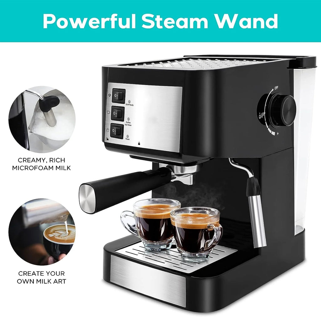 Espresso Machine with Steam Milk Frother, 50oz Water Tank G386