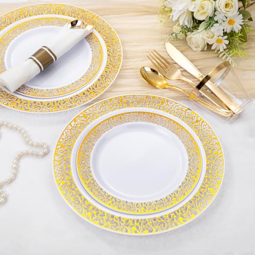 WELLIFE Silver Party Dinnerware Set for 50 Guests, Disposable A689948