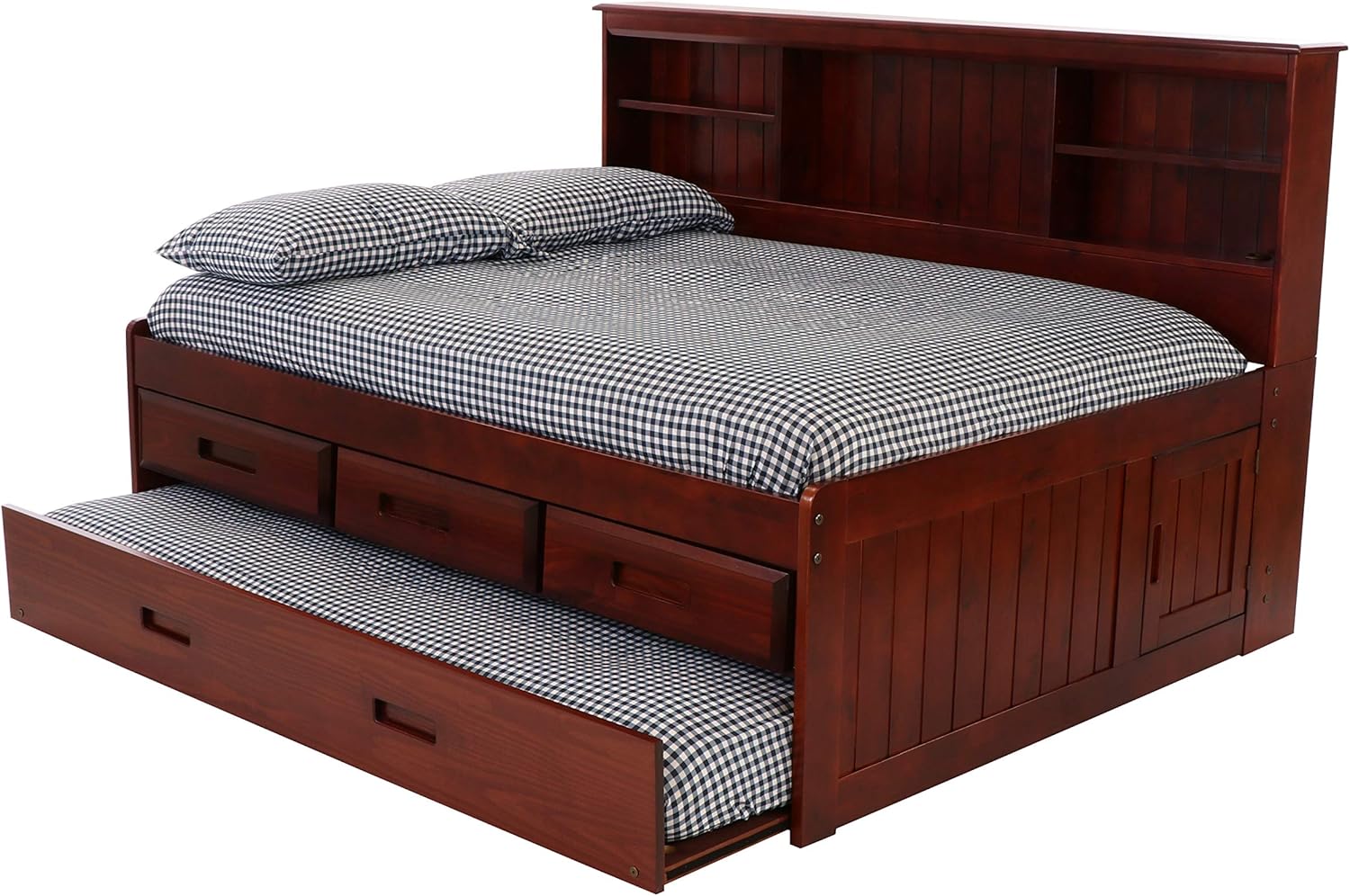 Discovery World Furniture Full Bookcase Daybed with 3 Drawers & Trundle Merlot G220