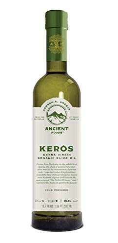 Ancient Foods Keros Greek Organic Extra Virgin Olive Oil Cold Pressed 33.8oz D8264