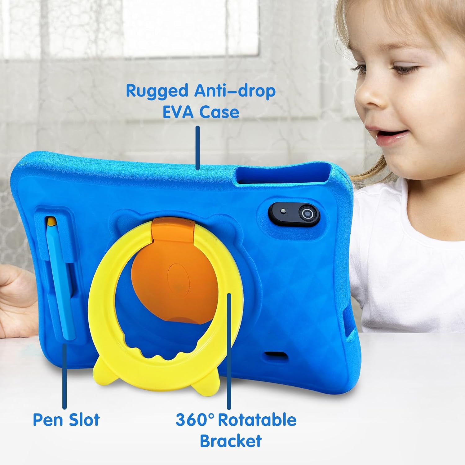 Kids Tablet 10 inch with Stylus Pen & Case, 4GB RAM 64GB, Parental Control N3293