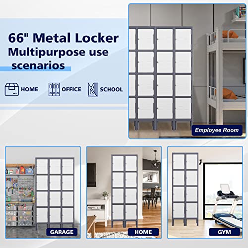 Letaya Metal Lockers 5 Doors 66" Tall Steel Storage Cabinet Gray G40479