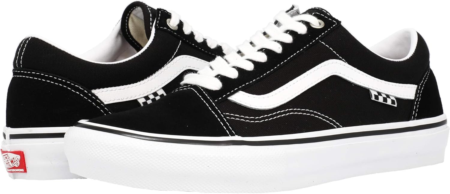 Vans Men's Skate Old Skool Sneaker, Black/White, Size 8.5
