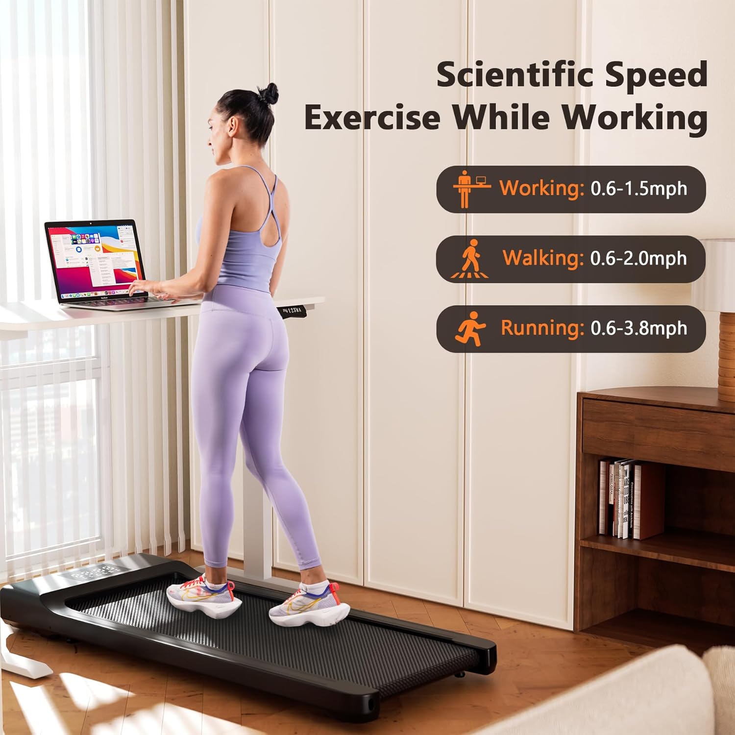 Walking Pad 2 in 1 Treadmill with LED Display and Remote Control F2334