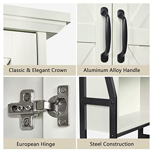 Over The Toilet Storage Cabinet with Barn Doors, Gray M789042