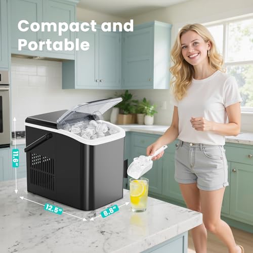OLIXIS Nugget Ice Maker Machine, Countertop Portable with Basket and Scoop, White W12772