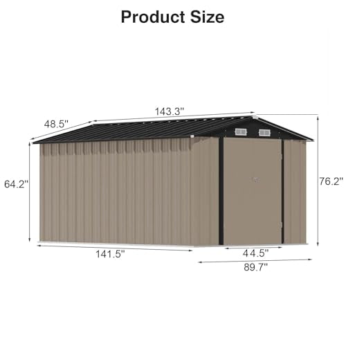 Patiowell 5x3 FT Outdoor Storage Shed with Sloping Roof and Lockable Door, Brown L4971