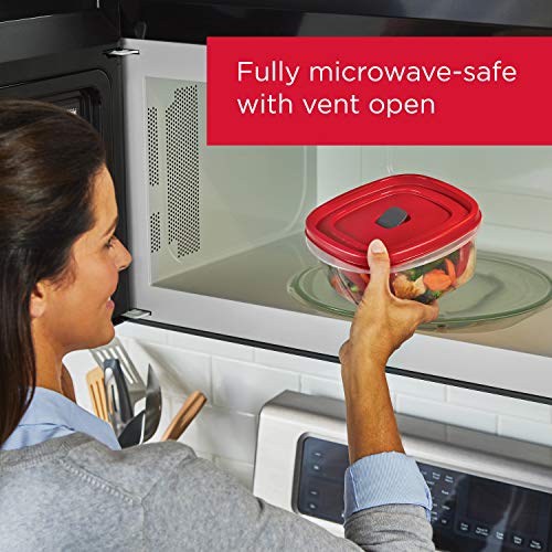 Rubbermaid Easy Find Lids Food Storage Containers, 3-Pack, Racer Red G73580
