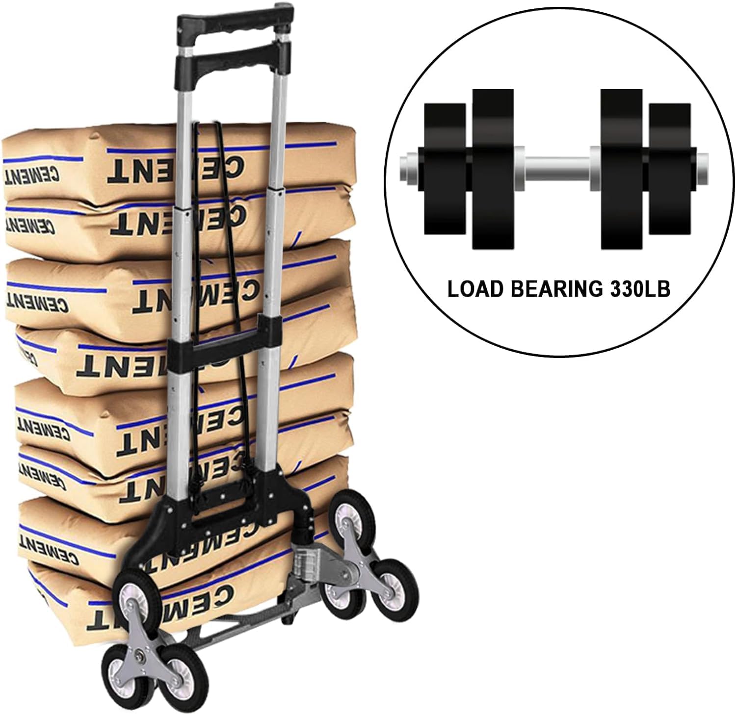 Folding Hand Truck with Telescoping Handle and Rubber Wheels X3159