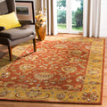 SAFAVIEH Heritage Collection 6' Square Red / Natural HG820A Handmade Traditional Oriental Premium Wool Area Rug
