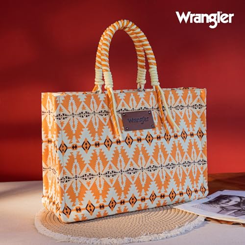 Montana West Wrangler Oversized Tote Bag with Braided Rope Handles V87417
