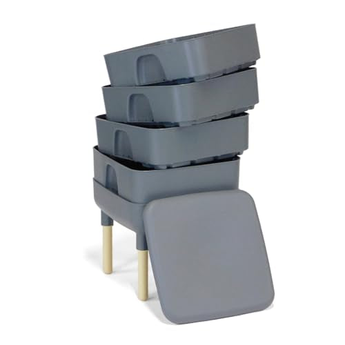 FCMP Outdoor Essential Living Composter 4-Tray Worm Bin Grey P8520