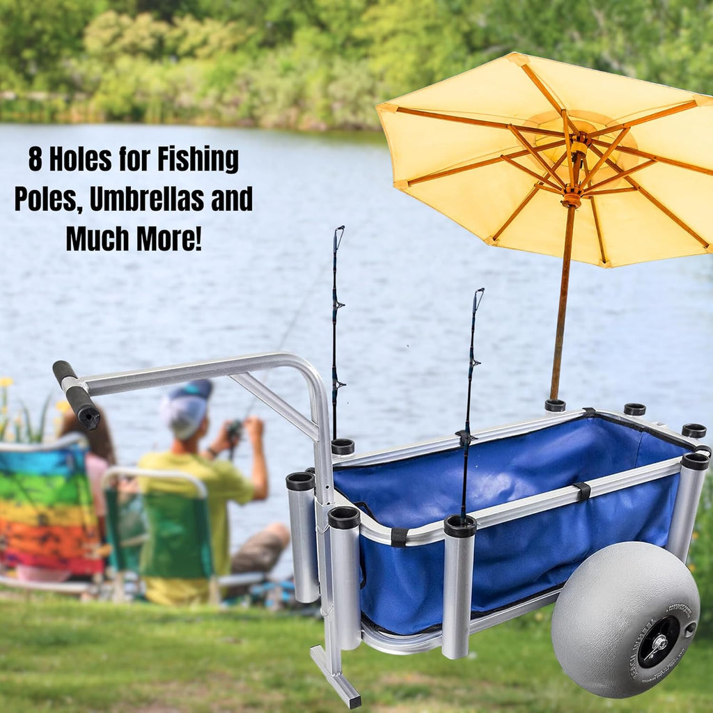 Outdoor Heavy Duty Aluminum Fishing Cart with Large Wheels C4363