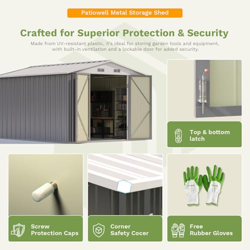 Patiowell 5x3 FT Outdoor Storage Shed with Sloping Roof and Lockable Door, Brown L4971