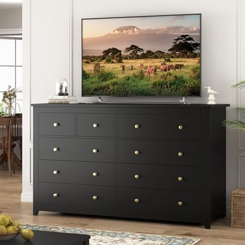 EnHomee 10 Drawer Dresser for Bedroom, White J90474