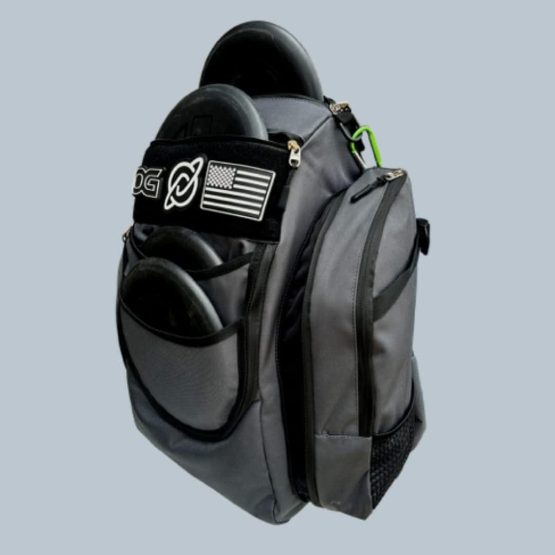 Discology Disc Golf OG V2 Grey & Black Disc Golf Backpack Bag H5410
