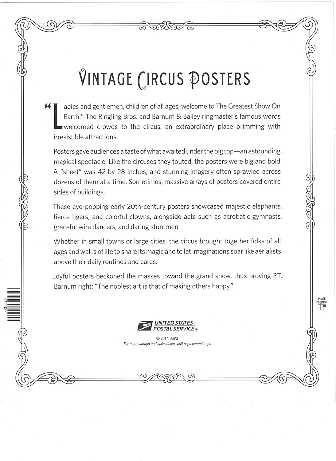 Vintage Circus Posters USPS Forever Postage Stamps Sheet of 16 B790652
