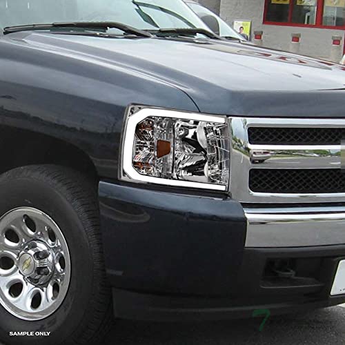 Compatible With Chevy Silverado 1500/2500/3500 HD Switchback Sequential LED Headlights Black Housing A769