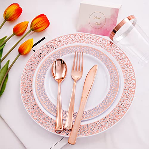 WELLIFE Silver Party Dinnerware Set for 50 Guests, Disposable A689948