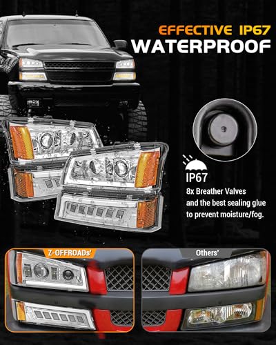 Z-OFFROAD LED Headlights Assembly with DRL for 2003-2006 Chevy Silverado Avalanche Y434052