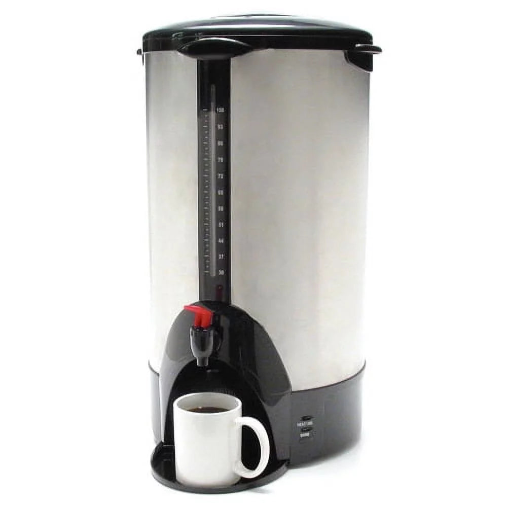 Coffee Pro 100-Cup Commercial Urn Coffeemaker, Stainless Steel I445865