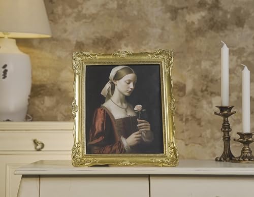 Vintage 8x10 Picture Frame with Glass Front, Antique Retro Photo Frame for Wall or Tabletop, Silver N745