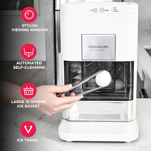 Frigidaire Countertop Sphere Ice Maker with Transparent Window, 84 Ice Spheres Per Day, White Z526685